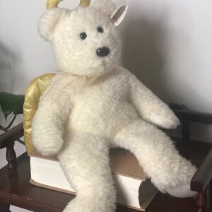 2000 Ty Halo Beanie Buddy | Large Angel Bear with Sparkle Iridescent Fur